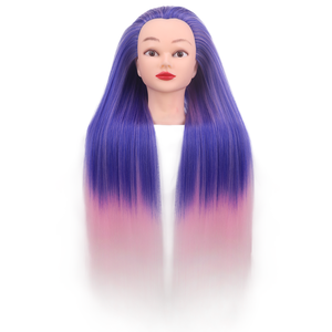 Tête de Mannequin en Fibre Synthétique Yaki, pour Entraînement à la Coiffure, Poupées pour Cosmétologie, Pratique - Product Image 4