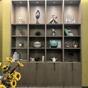 Mới phong cách Trung Quốc Mật độ trung bình fiberboard phòng khách Tủ trà đặt hiển thị lưu trữ giá gỗ Veneer sơn nhiều - Product Image 5