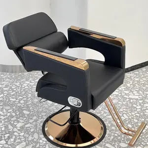 फैंसी पु चमड़े सैलून फर्नीचर विरोधी थकान फर्श चटाई कुर्सी नाई नाई की कुर्सी काले सैलून नाई की दुकान कुर्सी