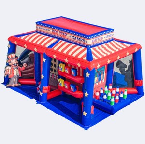 Carnaval Inflable 6 en 1, Carpa de Juegos Multifuncional, Casa de Juegos Inflable PT Popcorn's Big Top Games - Product Image 1