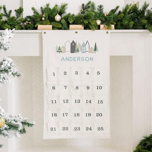 Calendario de Adviento de tela colgante grande personalizado CALENDARIO DE cuenta regresiva de Navidad reutilizable - Product Image 6