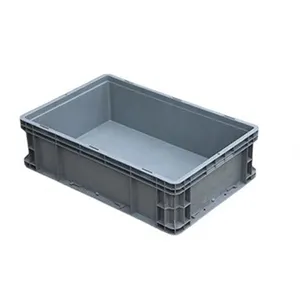 Caja de plástico rectangular apilable con asas, Material PP virgen, 100%