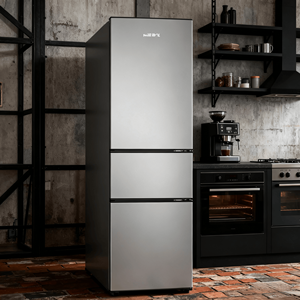 Réfrigérateur à trois portes de 195 L, refroidissement direct, économie d'énergie, acier inoxydable, 220 V - Product Image 6