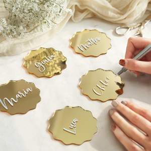Usine en gros 20 pièces moderne or acrylique cartes <span class=keywords><strong>de</strong></span> <span class=keywords><strong>place</strong></span> 3.2 pouces signe <span class=keywords><strong>de</strong></span> Table pour mariage réception fête événement bricolage nom lieu - Product Image 6