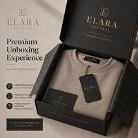 Boîte à vêtements en carton ondulé de qualité supérieure, emballage biodégradable pour vêtements avec logo en feuille d'or pour l'expédition de cadeaux vestimentaires