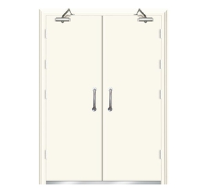 Penjualan Langsung Pabrik Desain Gerbang Utama Baja Modern Berlapis Finishing, Pintu Ganda Anti Api dengan Kunci Pintar Tahan Angin - Product Image 4