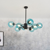 Lustre Nordique Moderne de Luxe à Boules de Verre, Suspensions Moléculaires Haut de Gamme pour Chambre et Salon, Disponible en Tailles Moyennes