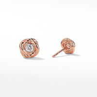 Gemnel Jewelry Sterling Silber Rose Flower Ohr stecker mit Diamant