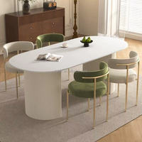 Mobilier de restauration commercial Urban Cafe : Table longue cannelée et chaises d'invités rembourrées pastel pour café et boulangerie
