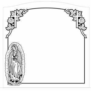 Monumento Funerario Tallado en Granito Gris de 24x24, Tradicional, Vertical, Individual - Product Image 4