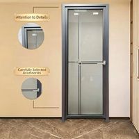 Ensemble de portes pour salle de bain, toilettes et cuisine : Portes minimalistes en verre trempé double vitrage en alliage titane-magnésium