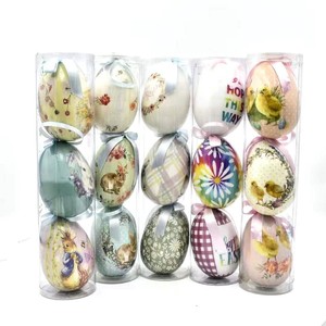 Custom Solid Plastic Egg Happy Easter Decoration Easter Eggs Bucket Hunt Large Foam Easter Egg Shell