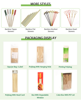 Ecologische, biologisch afbreekbare, moderne bamboe spiesjes, antiaanbak, hittebestendig, extra lang, voor marshmallows, fruit, vlees en zeevruchten.
