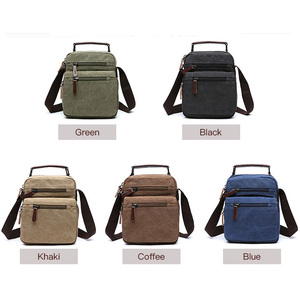 Bolso bandolera de lona cuadrado verde de color sólido, bandolera pequeña para hombre - Product Image 2