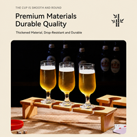 Ensemble de verres à dégustation de bière artisanale avec logo personnalisé et support en bois, pour brasserie commerciale, pub, bar, restaurant, vente en gros