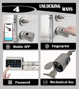 Kunci Silinder <span class=keywords><strong>Digital</strong></span> Euro TTlock Tuya Hitam Pengganti Silinder Lama Hotel Apartemen Dukungan Kustom SDK dengan Aplikasi Anda Sendiri - Product Image 2