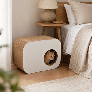 Maison à gratter pour chat en carton écologique, durable, en carton ondulé, pour l'intérieur, pour aiguiser les griffes, abri pour animaux de compagnie - Product Image 2