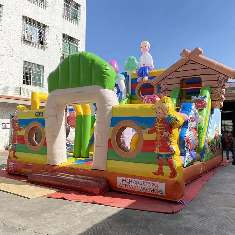 Ville gonflable d'amusement gonflable de terrain de jeu de parc gonflable géant de parc à thème commercial pour des enfants