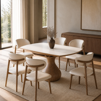 Nouvelle table à manger pliante en dalle de roche, table de cuisine rétractable en bois massif antique pour petite maison