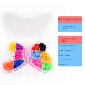 प्लास्टिक इंद्रधनुष बुने हुई अंगूठी तितली ब्रेसलेट बॉक्स/इंद्रधनुष रबर बैंड द्वारा 7-12 वर्ष की आयु के लिए डिय खिलौने - Product Image 4