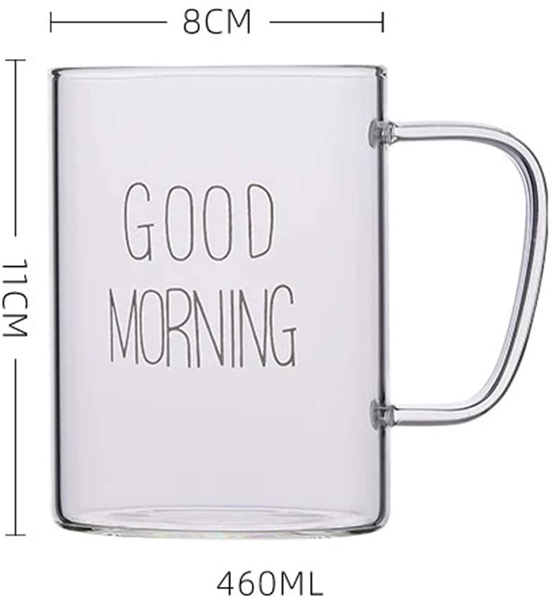 460 ML 15.5 OZ Good Morning Clear Glass Cup For Coffee/Beer/Milk/Tea/Water Irish Coffee Glasses