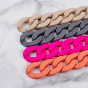 Chaîne de sac en acrylique mat 21*30mm, accessoires de bagage d'ornement d'anneau cassé de boucle de 25 couleurs - Product Image 5