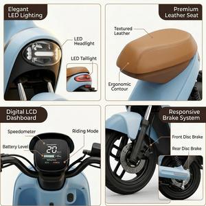 Motocicleta Eléctrica de Alto Rendimiento con Motor de 400W para Dos Personas, Cuadro de Acero, Scooter Eléctrico de 2 Ruedas - Product Image 4