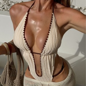 Nouveau Maillot <span class=keywords><strong>de</strong></span> Bain Une Pièce Sexy Halter à Lacets <span class=keywords><strong>pour</strong></span> <span class=keywords><strong>Femme</strong></span>, Style Européen et Américain, Collection 2026 – Idéal <span class=keywords><strong>pour</strong></span> le Commerce International - Product Image 1