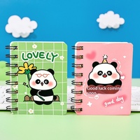 Carnet de notes mini INS Panda dessin animé à spirale, mignon et portable, format A7, avec texte inspirant, idéal pour les étudiants