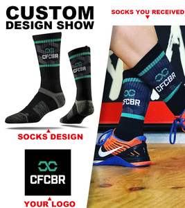 Custom logo Cotton Black Sports <strong>Socks</strong> <strong>Mens</strong> Black Athletic <strong>Socks</strong> Cycling <strong>Men</strong> <strong>Gym</strong> Workout Terry Sport Sox Crew Bamboo for Man <strong>Sock</strong> - Product Image 2