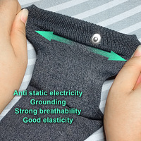 Calcetines para Adultos, Transpirables, Ecológicos, Antiestáticos, con Fibra de Plata, Lavables a Máquina, 20% Fibra de Plata, Calcetines Cortos para Mujer