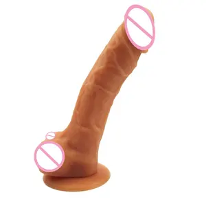 Beliebter künstlicher realistischer Dildo für Frauen Vagina-Spielzeug mit Öl beschichtung TPR Dildo