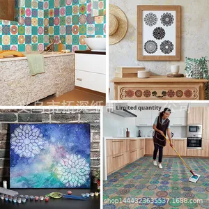 Para <span class=keywords><strong>Amazon</strong></span>, plantilla de <span class=keywords><strong>pintura</strong></span> de pared de Mandala hueca redonda transfronteriza, Material plástico auxiliar para <span class=keywords><strong>pintura</strong></span> en aerosol - Product Image 1