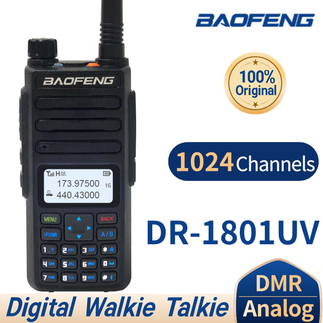 100% Original Baofeng NEW Update DMR DR 1801 AES256 Encryption DMR Two Way Radio Digital Ham Radio With AES Chip Dual Time Slot