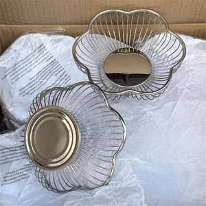 Nordic Light Luxury Iron Lacquer Finish Storage <b>Basket</b> for <b>Bread</b> Vegetable Classic Design Portable Living Room Coffee Table Use - Product Image 2