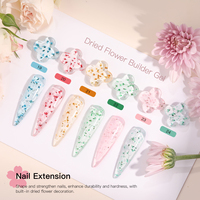 Kit d'extensions d'ongles de marque propre, série gelée aux fleurs séchées, sans chaleur, sans TPO, sans HEMA, pots de gel de construction à marque privée