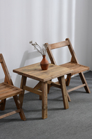 Table basse en pin intérieur de maison de style rétro chinois table d'appoint naturelle