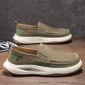 Handmade in <strong>Italy</strong> Lightweight <strong>Leather</strong> Men's Casual Shoes Breathable Office Dress Loafers Comfortable Walking Canvas Trendy Shoes - Product Image 3