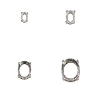 Base creuse ovale en acier inoxydable avec sertissage à griffes pour collier DIY, incrustation de zircon, pendentif, accessoires de bijouterie faits à la main - Product Image 3