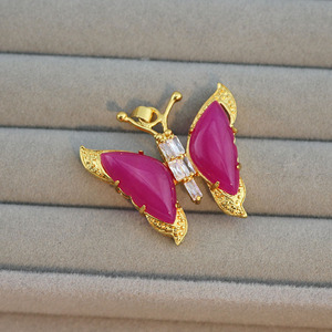Pendentifs populaires CZ9103 en laiton plaqué or 18 carats avec pavé de zircone cubique et pierre de jadéite rose naturelle, en forme de cœur, donut, goutte d'eau, <span class=keywords><strong>rond</strong></span> et croix - Product Image 4