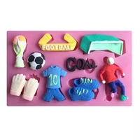 YS Fußball Fußball Match Thema Silikon form Zucker Craft Kuchen Dekorations werkzeug Fondant Form Handwerk Kunst Harz Ton Schokoladen formen