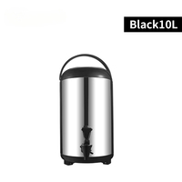 Thermos isotherme en acier inoxydable noir de 8 à 12 L pour usage commercial dans les salons de thé à bulles