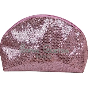 Hợp Thời Trang Sáng Màu Hồng Lưới Du Lịch Da Sáng Bóng Gel Sequin Bạc Bling <span class=keywords><strong>Make</strong></span> <span class=keywords><strong>Up</strong></span> Pouch Glitter Trang Điểm Mỹ Phẩm Bag Set - Product Image 2