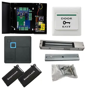 Electric Door TCP/IP Network Four Doors Access Control Board System with 110V Metal Power Supply with RFID