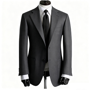 <span class=keywords><strong>Traje</strong></span> de lona fundida de lana <span class=keywords><strong>gris</strong></span> negro de gama alta de negocios de banquete formal para hombres a medida con estilos personalizables - Product Image 4