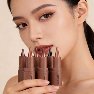 <span class=keywords><strong>Crayon</strong></span> à lèvres triangulaire avec logo personnalisé, contour nude, rouge, couleur multifonction, rouge à lèvres repulpant, crémeux, khol, eye-liner, cosmétiques pour les lèvres - Product Image 3