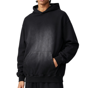 OEM Manufacturer Men Distressed <b>Vintage</b> Washed Streetwear Heavy Cotton <b>Oversized</b> Hoodie Print Blank Pullover <b>Sweatshirt</b> TKAN9246 - Product Image 2