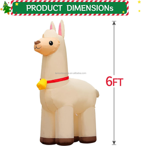 Inflables <span class=keywords><strong>de</strong></span> Alpaca y Llama <span class=keywords><strong>de</strong></span> 6 Pies, Decoración Navideña y <span class=keywords><strong>de</strong></span> Primavera para Granja, Animales Inflables, Decoración Linda para Exteriores con Luces LED Integradas, Decoración Grande - Product Image 5