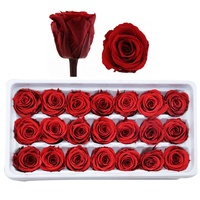 Vente en gros de roses naturelles de 2 à 3 cm, immortelles pour toujours, éternelles et préservées pour les occasions de Noël, du Nouvel An chinois et de la Saint-Valentin