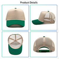 Gorra de béisbol tipo trucker de malla bicolor personalizada, estructurada, de perfil medio, ajustable, de 5 paneles, informal, con logo bordado